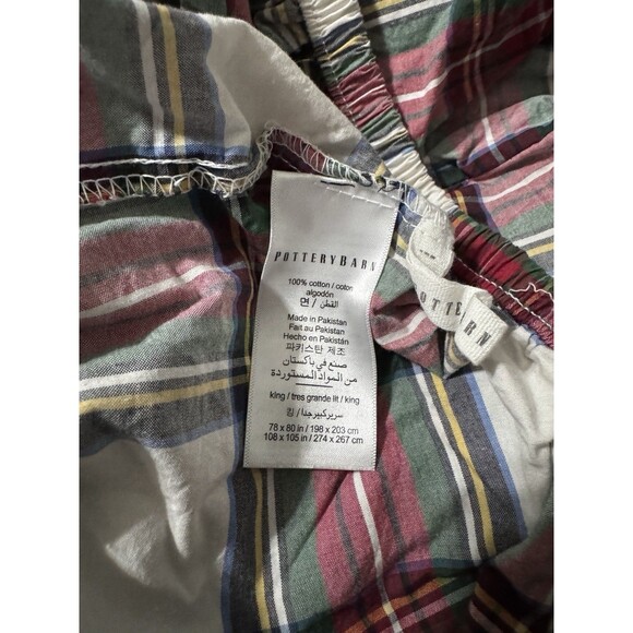 Pottery Barn Plaid King Fitted Bed Sheet Cotton - Picture 6 of 6